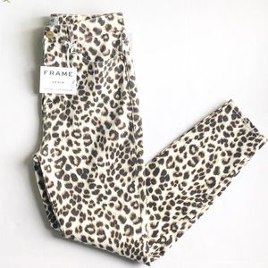 Frame lepord high rise skinny pant size 26